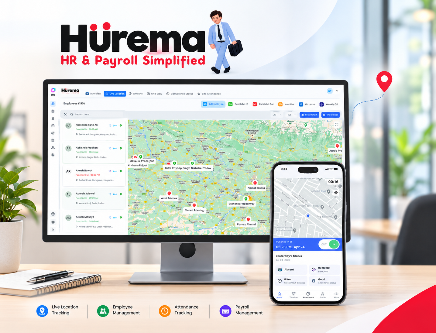 Employee location tracking dashboard